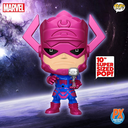 Funko Pop! Marvel: Fantastic Four - Jumbo 10" Galactus with Silver Surfer (Metallic) #809 [PX Previews Exclusive]