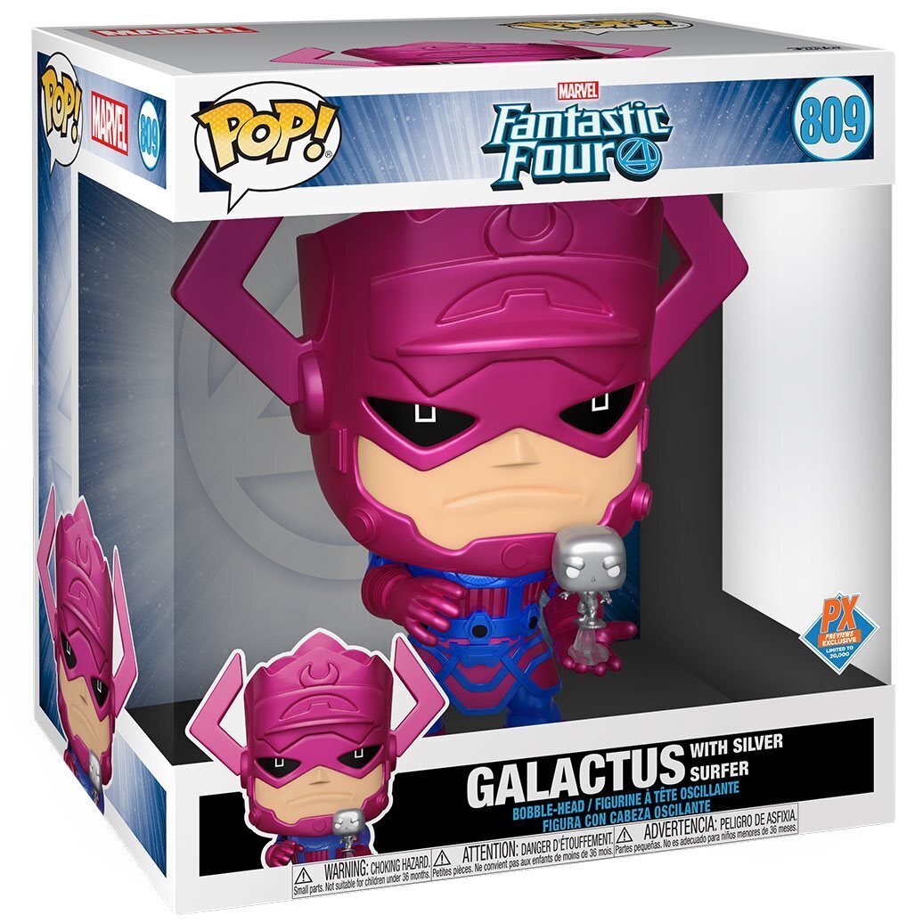 Funko Pop! Marvel: Fantastic Four - Jumbo 10" Galactus with Silver Surfer (Metallic) #809 [PX Previews Exclusive]
