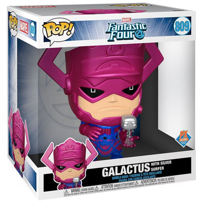 Funko Pop! Marvel: Fantastic Four - Jumbo 10" Galactus with Silver Surfer (Metallic) #809 [PX Previews Exclusive]