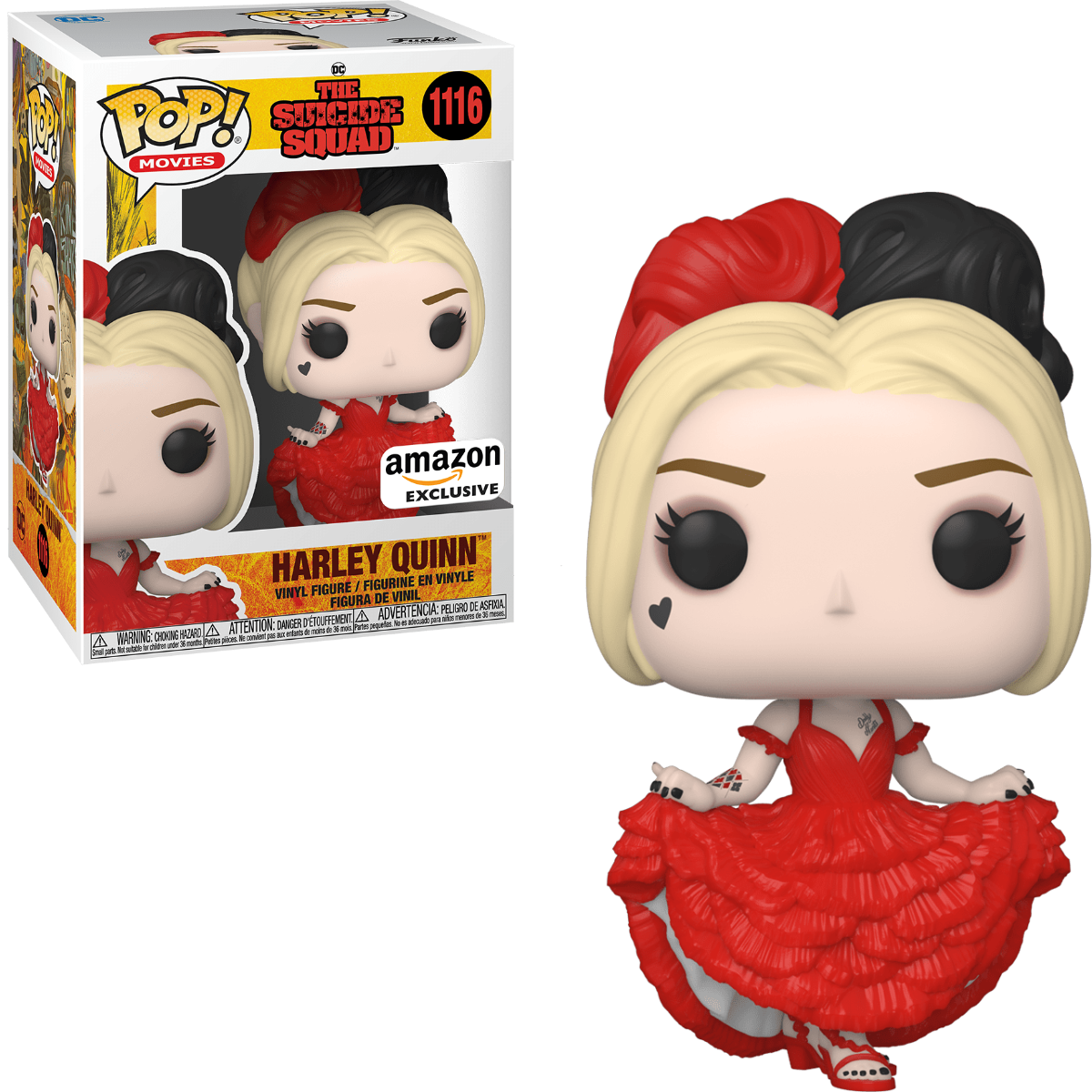 FUNKO POP! MOVIES: DC'S THE SUICIDE SQUAD - HARLEY QUINN [RED DRESS] **AMAZON EXCLUSIVE** #1116