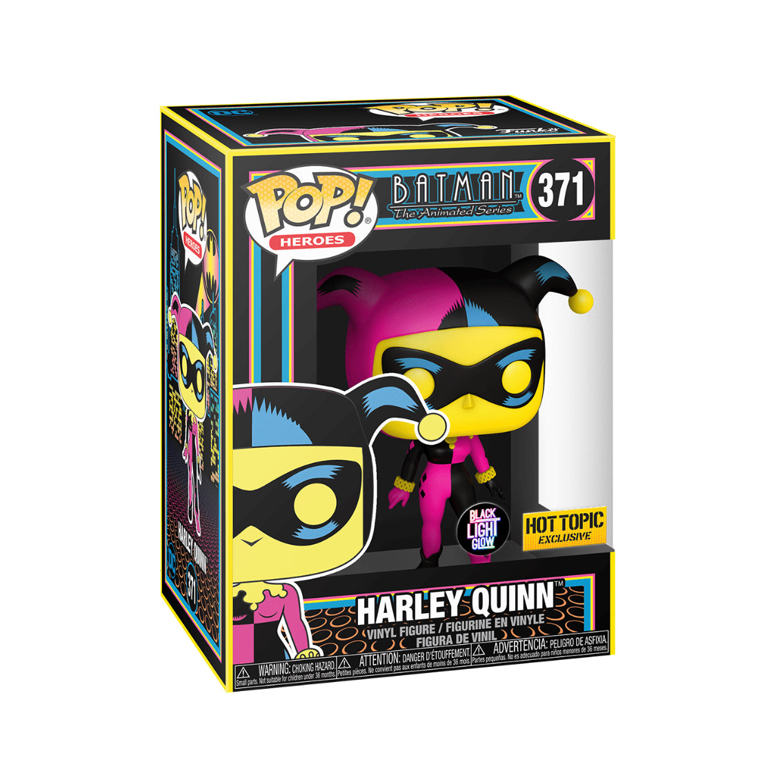 FUNKO POP! HEROES [DC] - BATMAN: THE ANIMATED SERIES - HARLEY QUINN [BLACK LIGHT GLOW] **HOT TOPIC EXCLUSIVE** #371