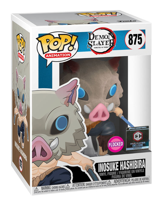 FUNKO POP! ANIMATION: DEMON SLAYER - INOSUKE HASHIBIRA [FLOCKED] **CHALICE COLLECTIBLES EXCLUSIVE** #875