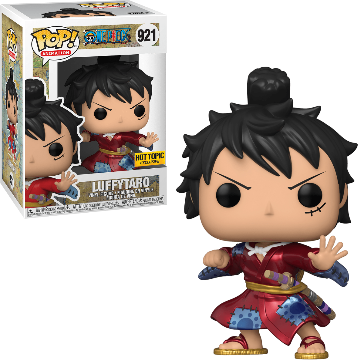 FUNKO POP! ANIMATION: ONE PIECE - LUFFYTARO [IN KIMONO - METALLIC] **HOT TOPIC EXCLUSIVE** #921