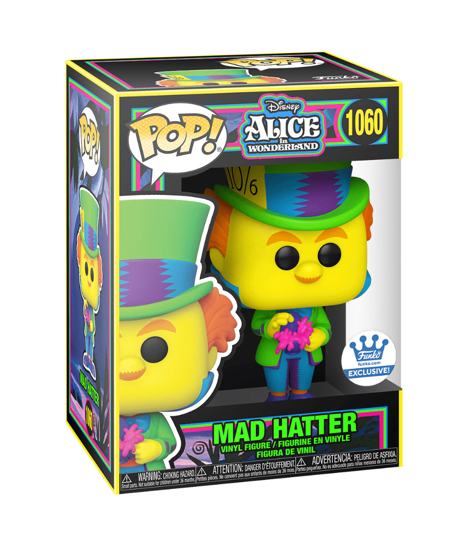 FUNKO POP! DISNEY: ALICE IN WONDERLAND [70TH ANNIVERSARY] - MAD HATTER [BLACK LIGHT GLOW] **FUNKO SHOP EXCLUSIVE** #1060