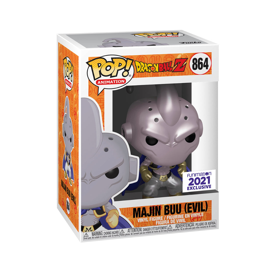 FUNKO POP! ANIMATION: DRAGON BALL Z [DBZ] - MAJIN BUU [EVIL - METALLIC] **2021 FUNIMATION EXCLUSIVE** #864