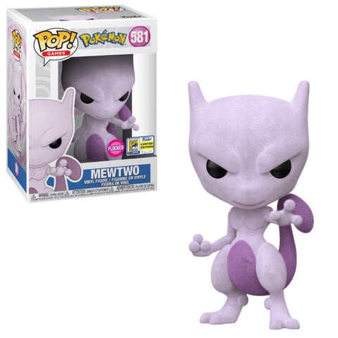 FUNKO POP! GAMES: POKEMON - MEWTWO [FLOCKED] **2020 SDCC EXCLUSIVE** #581