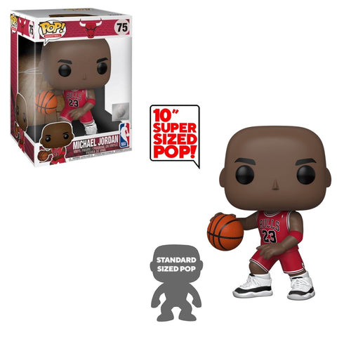 FUNKO POP! BASKETBALL [NBA]: CHICAGO BULLS - 10" MICHAEL JORDAN [RED AWAY JERSEY] #75