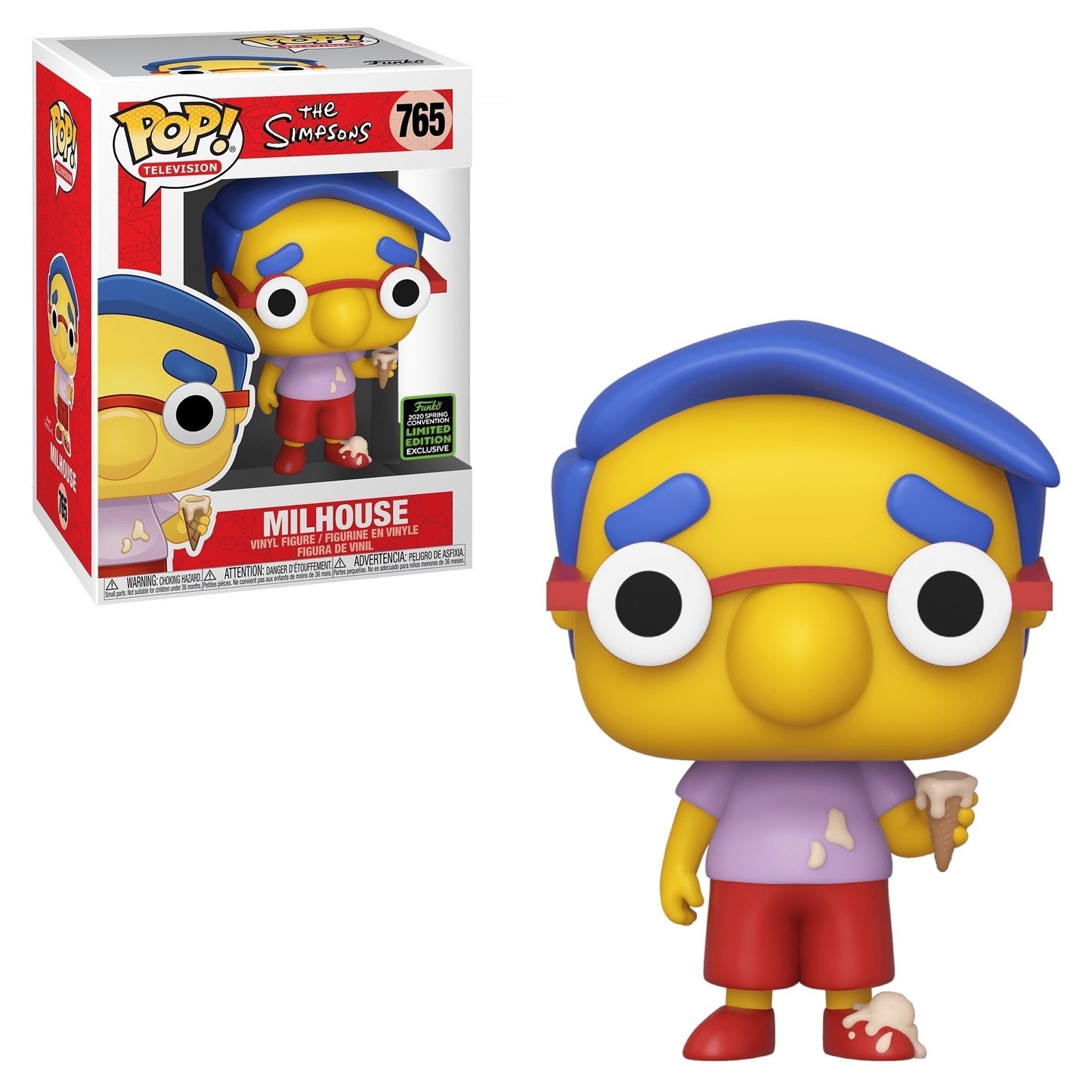 FUNKO POP! TELEVISION: THE SIMPSONS - MILHOUSE [W/ ICE CREAM] **2020 ECCC EXCLUSIVE** #765