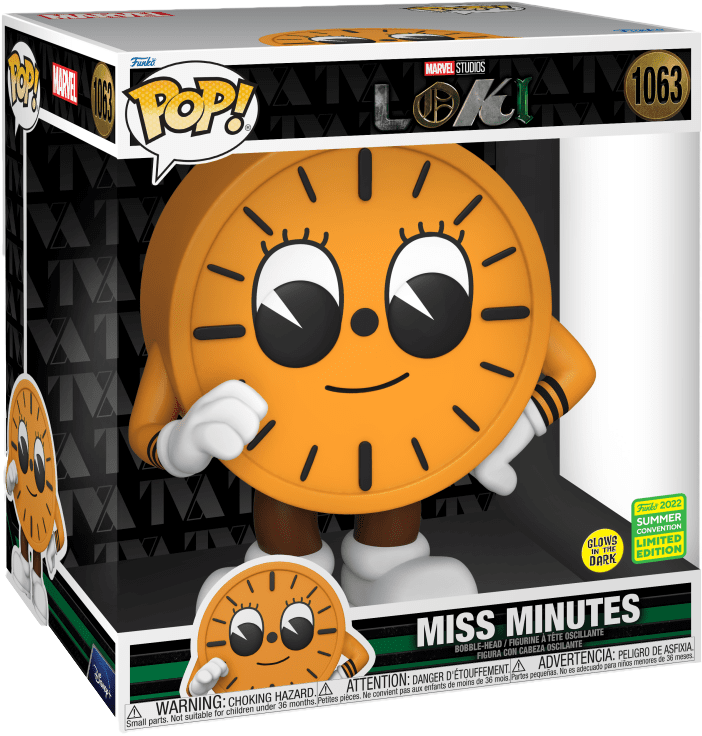 FUNKO POP! MARVEL: LOKI [TV SERIES] - 10" MISS MINUTES [GITD] **2022 SDCC EXCLUSIVE** #1063