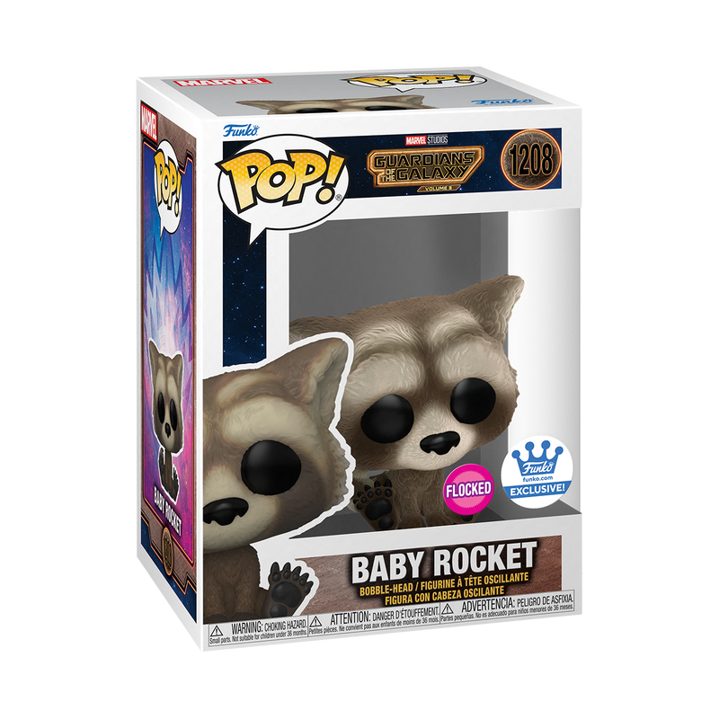 Funko Pop! MARVEL GUARDIAN OF THE GALAXY BABY ROCKET FLOCKED #1208 [FUNKO SHOP EXCLUSIVE] *PREORDER*