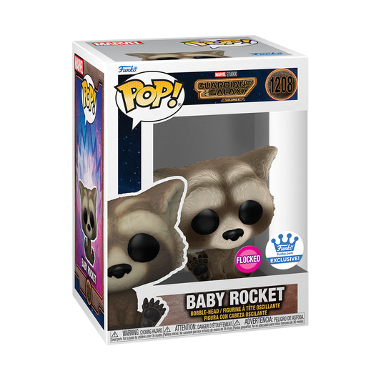 Funko Pop! MARVEL GUARDIAN OF THE GALAXY BABY ROCKET FLOCKED #1208 [FUNKO SHOP EXCLUSIVE] *PREORDER*