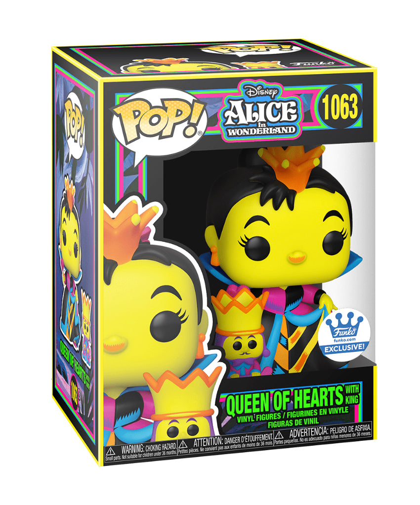 FUNKO POP! DISNEY: ALICE IN WONDERLAND [70TH ANNIVERSARY] - QUEEN OF HEARTS [BLACK LIGHT GLOW] **FUNKO SHOP EXCLUSIVE** #1063