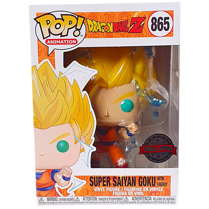 FUNKO POP! ANIMATION: DRAGON BALL Z [DBZ] - SUPER SAIYAN 2 [SSJ2] GOKU [W/ ENERGY] **PX PREVIEWS EXCLUSIVE** #865
