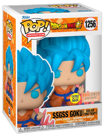 FUNKO POP! ANIMATION: DRAGON BALL SUPER [DBS] - SUPER SAIYAN GOD SUPER SAIYAN [SSGSS] GOKU [KAIO-KEN TIMES TWENTY] - [GITD] **BOXLUNCH EXCLUSIVE**#1256