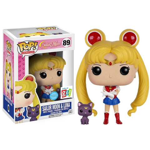 FUNKO POP! ANIMATION: SAILOR MOON - SAILOR MOON & LUNA [GLITTER] **GO! EXCLUSIVE** #89