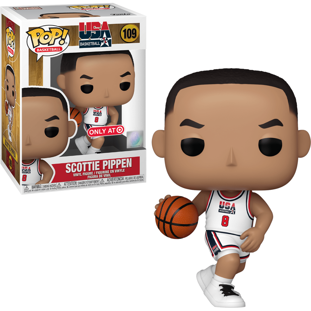 FUNKO POP! BASKETBALL [TEAM USA]: 1992 USA DREAM TEAM - SCOTTIE PIPPEN [WHITE JERSEY] **TARGET EXCLUSIVE** #109