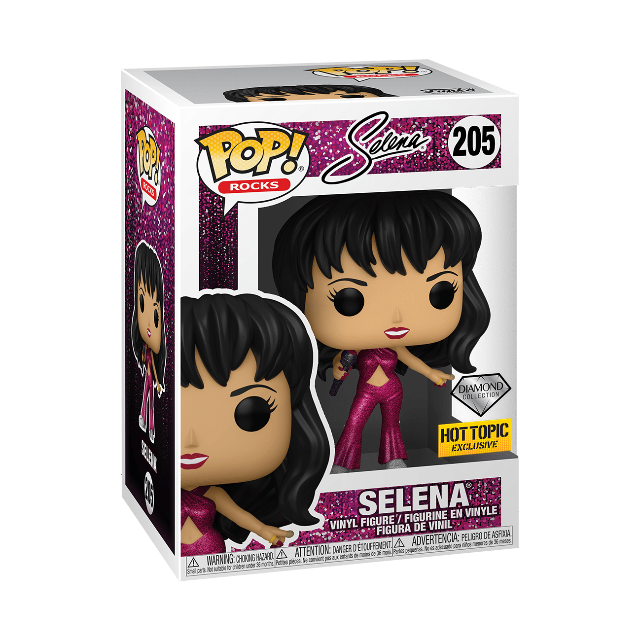 FUNKO POP! ROCKS [MUSIC] - SELENA [BURGUNDY OUTFIT - DIAMOND COLLECTION] **HOT TOPIC EXCLUSIVE** #205