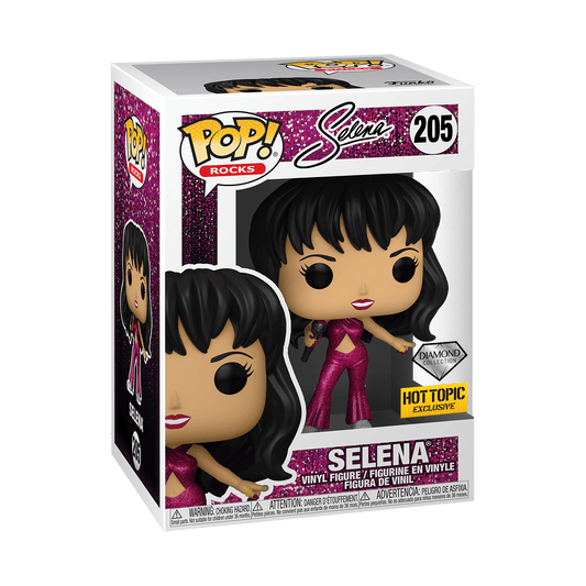 FUNKO POP! ROCKS [MUSIC] - SELENA [BURGUNDY OUTFIT - DIAMOND COLLECTION] **HOT TOPIC EXCLUSIVE** #205