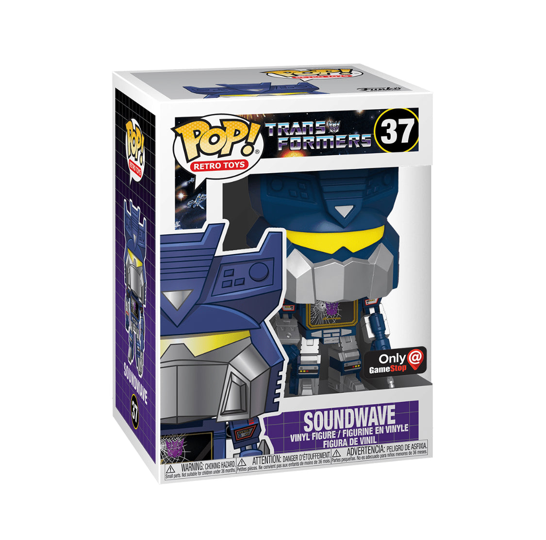 FUNKO POP! RETRO TOYS: TRANSFORMERS - SOUNDWAVE [SHATTERED SCREEN - METALLIC] **EB / GAMESTOP EXCLUSIVE** #37