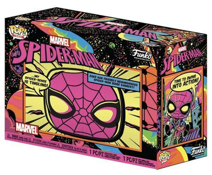 FUNKO POP & TEE - MARVEL - SPIDER-MAN [BLACK LIGHT GLOW] **TARGET EXCLUSIVE**
