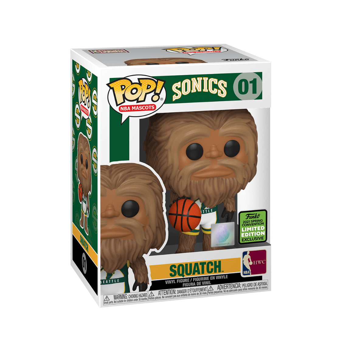 FUNKO POP! NBA MASCOTS: SEATTLE SONICS - SQUATCH **2021 ECCC EXCLUSIVE** #01