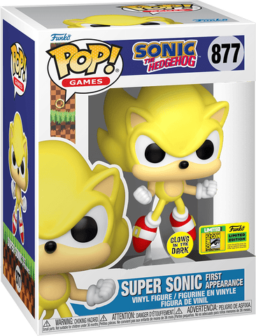 FUNKO POP! GAMES: SONIC THE HEDGEHOG - SUPER SONIC [FIRST APPEARANCE][GITD] **2022 SDCC EXCLUSIVE** #877