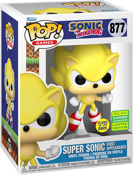 FUNKO POP! GAMES: SONIC THE HEDGEHOG - SUPER SONIC [FIRST APPEARANCE][GITD] **2022 SDCC EXCLUSIVE** #877