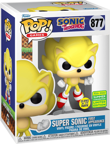 FUNKO POP! GAMES: SONIC THE HEDGEHOG - SUPER SONIC [FIRST APPEARANCE][GITD] **2022 SDCC EXCLUSIVE** #877