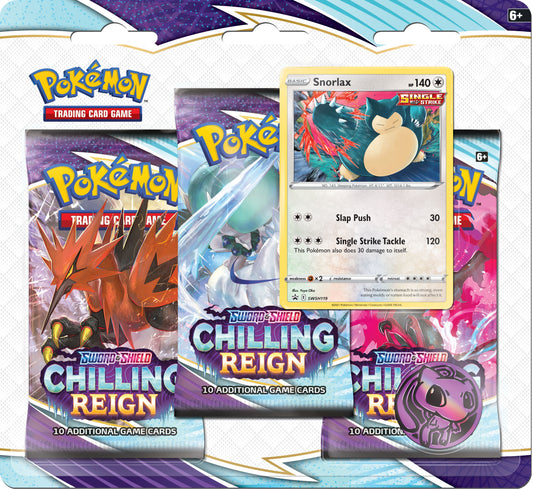 POKEMON TCG: SWORD & SHIELD 5 —POKEMON - CHILLING REIGN - 3 PACK BLISTER  *PREORDER*