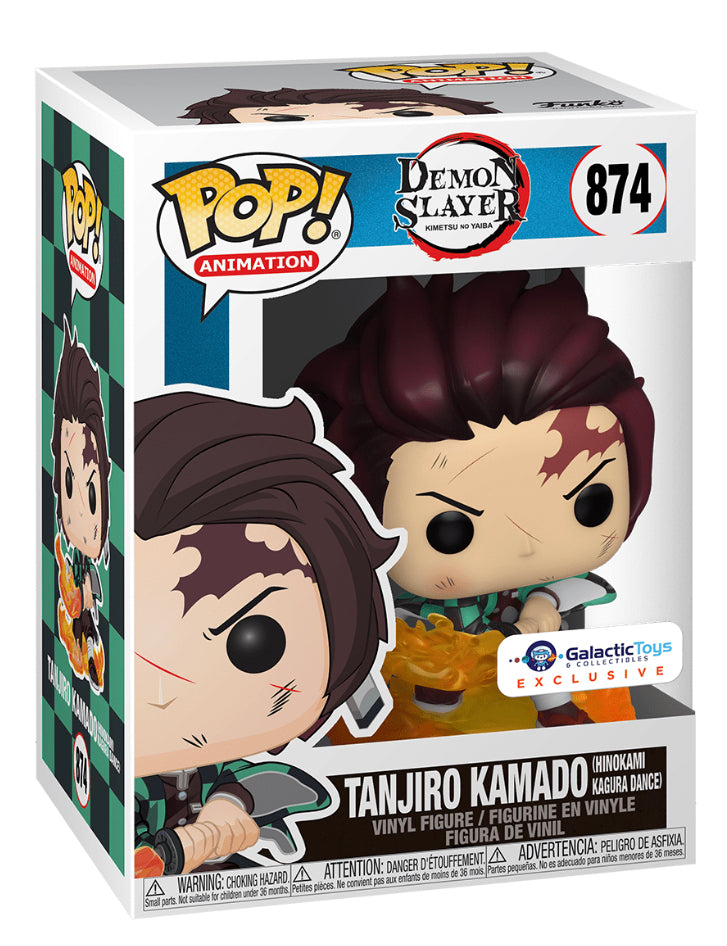 FUNKO POP! ANIMATION: DEMON SLAYER - TANJIRO KAMADO [HINOKAMI KAGURA DANCE / BREATH OF THE SUN] **GALACTIC TOYS EXCLUSIVE** #874