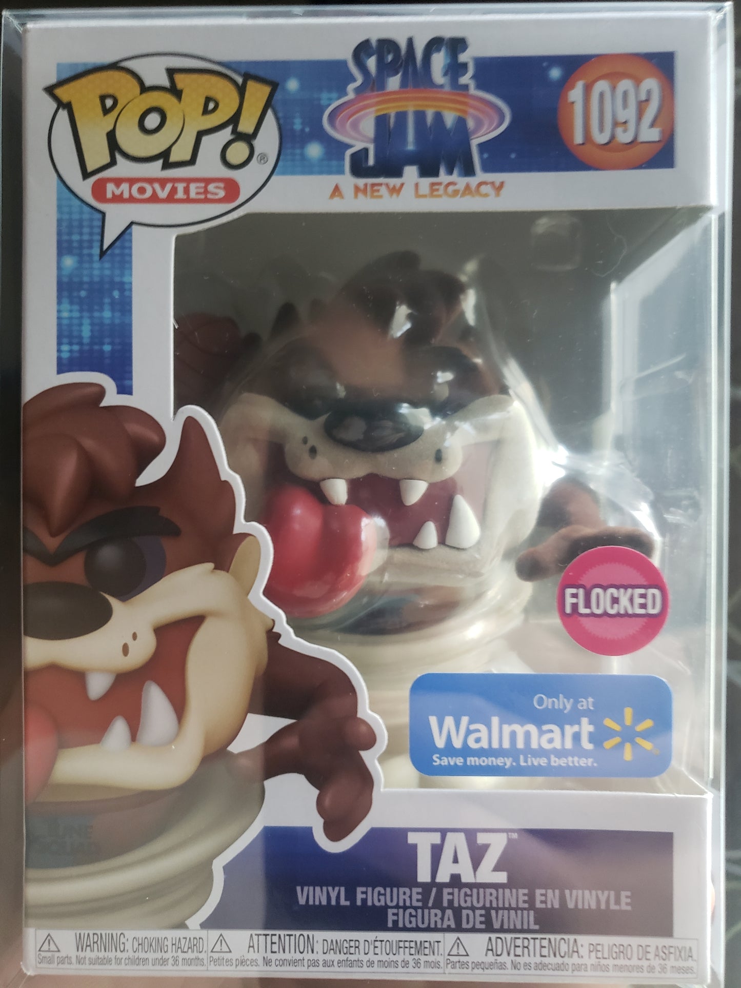 FUNKO POP! MOVIES - SPACE JAM 2: A NEW LEGACY - TAZ [FLOCKED] **WALMART EXCLUSIVE** #1092