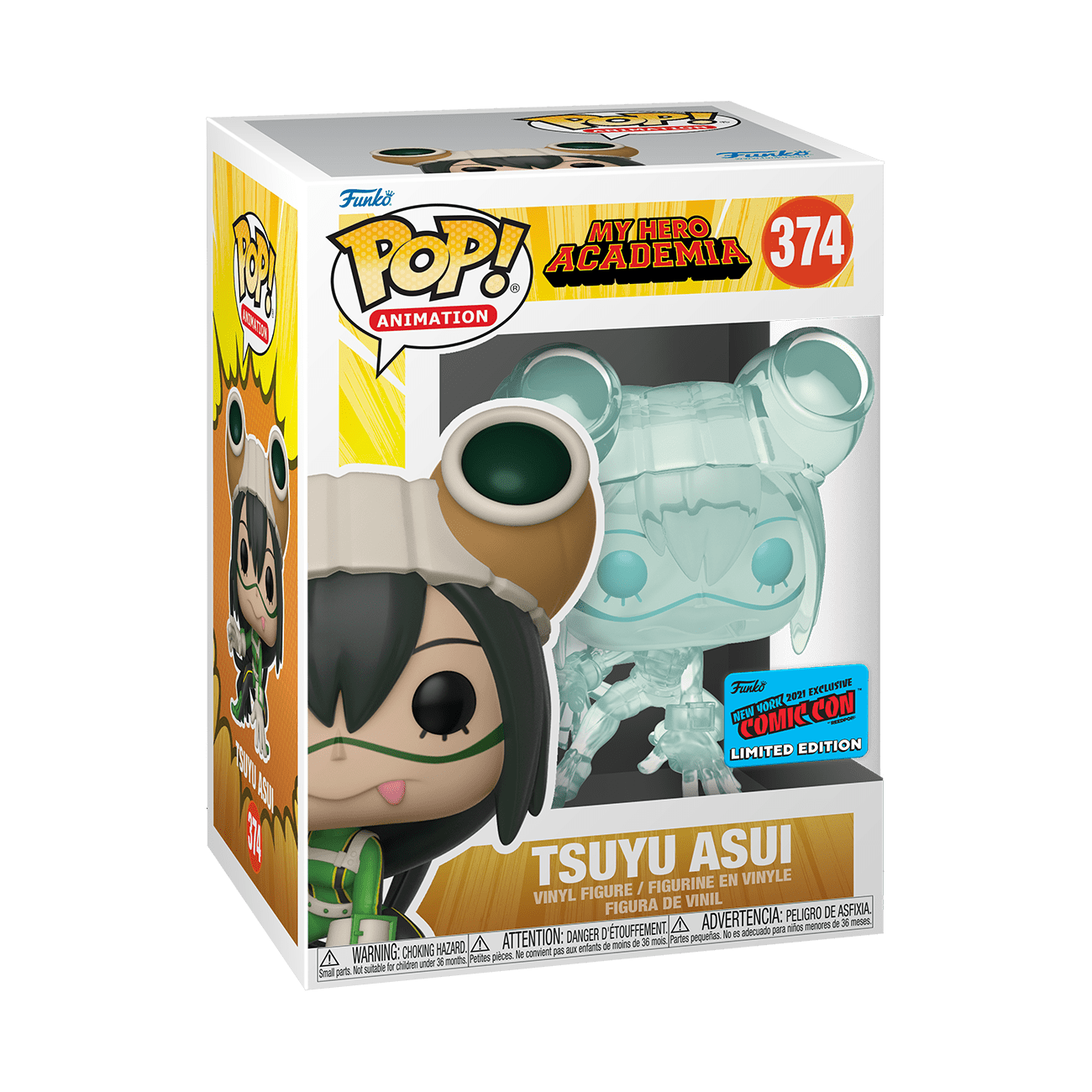Funko Pop! Anime: My Hero Academia - Tsuyu Asui (Clear Transparent) #374 [2021 NYCC Convention Exclusive]