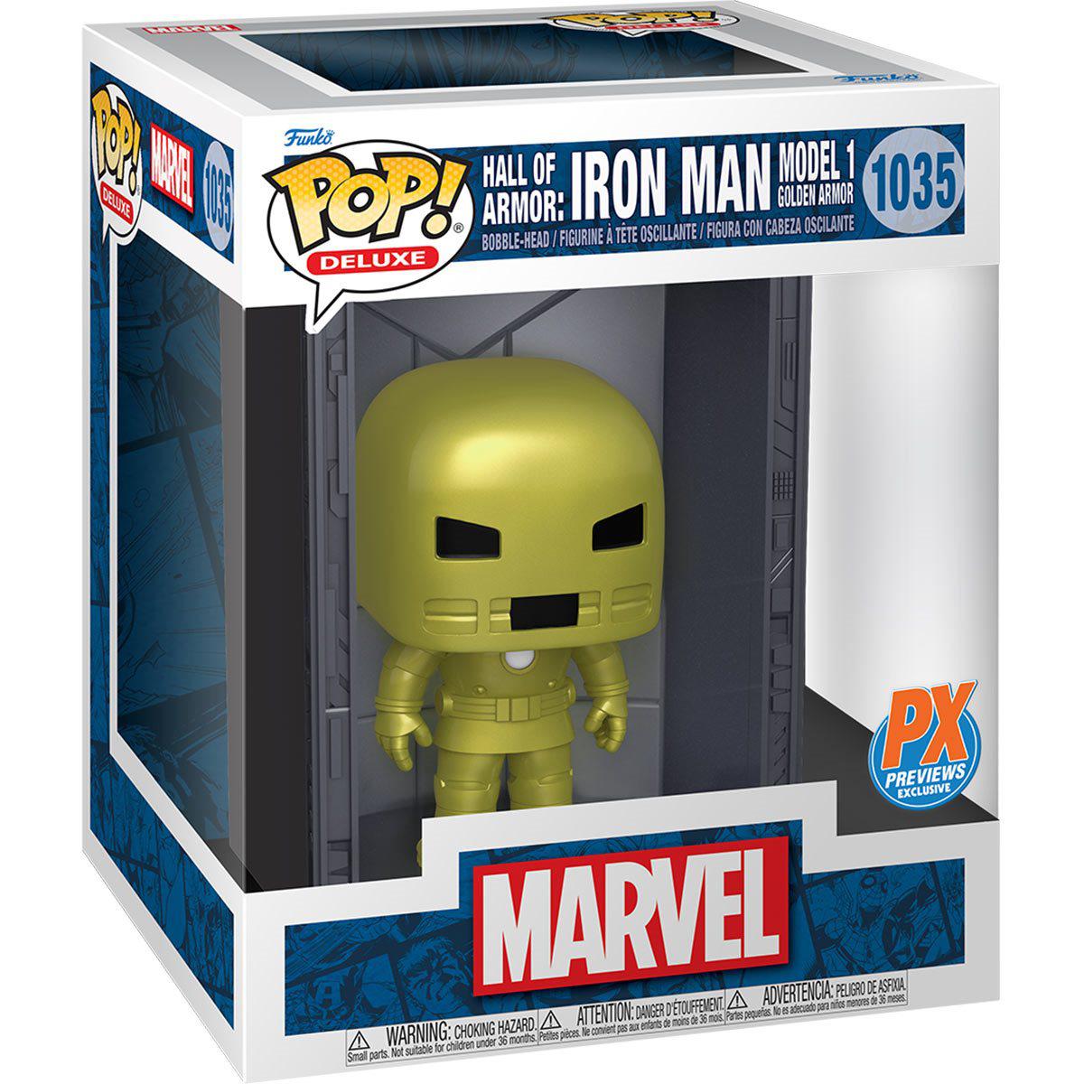 Funko Pop! Marvel - 6" Hall Of Armor: Iron Man (Model 1 - Golden Armor) #1035 [PX Previews Exclusive]