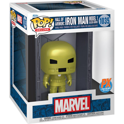 Funko Pop! Marvel - 6" Hall Of Armor: Iron Man (Model 1 - Golden Armor) #1035 [PX Previews Exclusive]