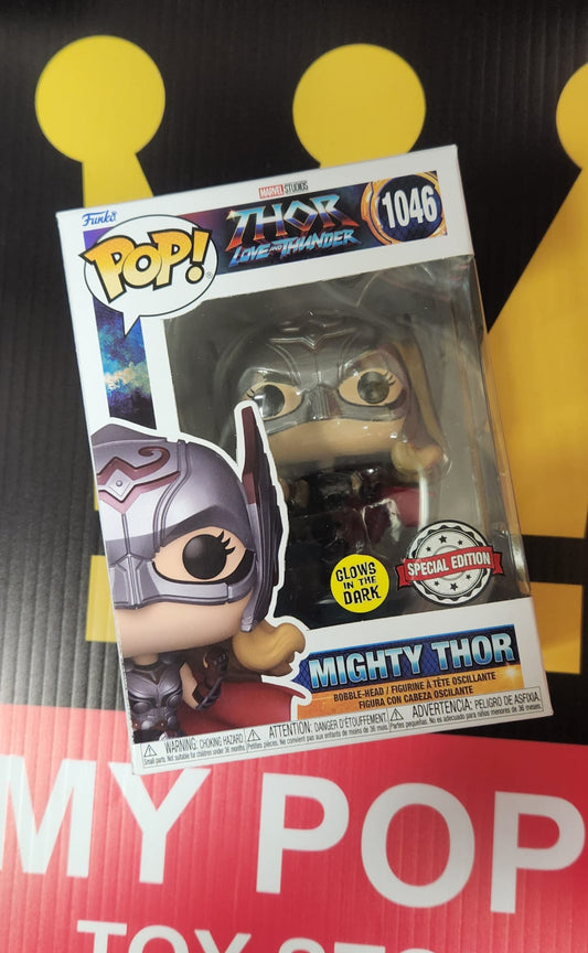 FUNKO POP! MARVEL: THOR LOVE & THUNDER - MIGHTY THOR [GITD] **POP IN A BOX EXCLUSIVE** #1046