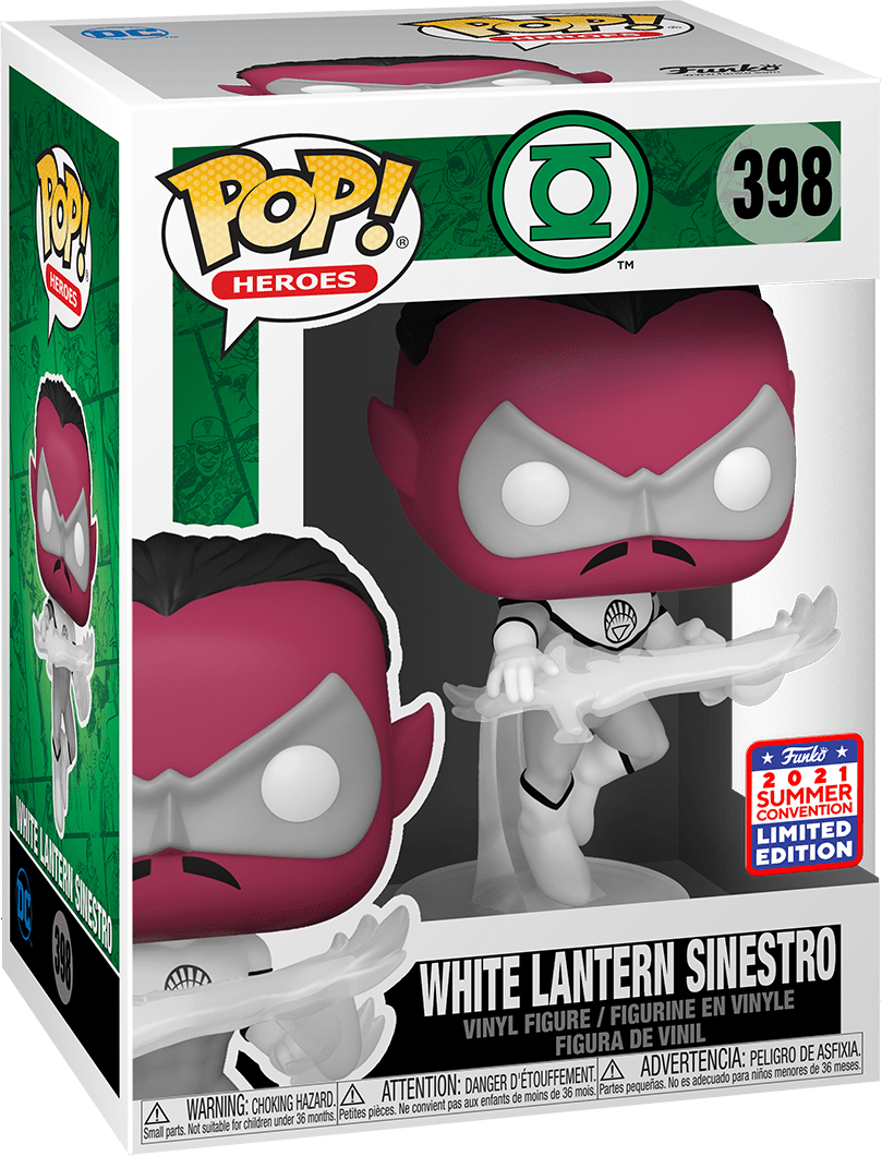 FUNKO POP! HEROES [DC]: GREEN LANTERN - WHITE LANTERN SINESTRO **2021 VIRTUAL FUNKON EXCLUSIVE** #398