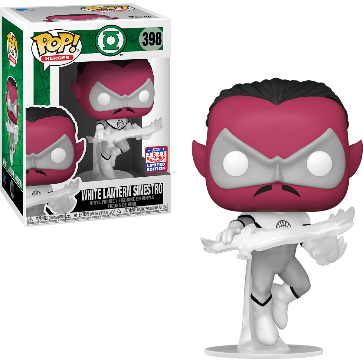 FUNKO POP! HEROES [DC]: GREEN LANTERN - WHITE LANTERN SINESTRO **2021 VIRTUAL FUNKON EXCLUSIVE** #398
