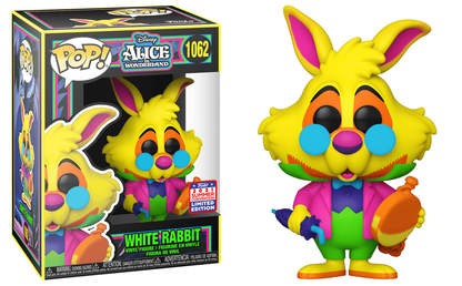 FUNKO POP! DISNEY: ALICE IN WONDERLAND [70TH ANNIVERSARY] - WHITE RABBIT [BLACK LIGHT GLOW] **2021 VIRTUAL FUNKON EXCLUSIVE** #1062