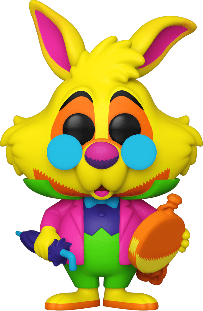 FUNKO POP! DISNEY: ALICE IN WONDERLAND [70TH ANNIVERSARY] - WHITE RABBIT [BLACK LIGHT GLOW] **2021 VIRTUAL FUNKON EXCLUSIVE** #1062