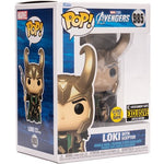 FUNKO POP! MARVEL AVENGERS LOKI WITH SCEPTER GITD [EE EXCLUSIVE] #985