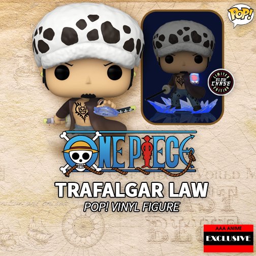 Funko POP! One Piece Trafalgar Law - AAA Anime Exclusive - Glow In The Dark  Chase Bundle