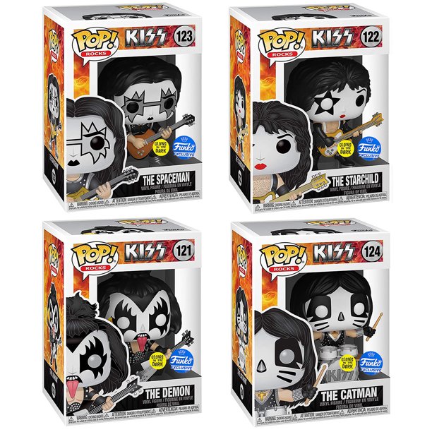 Funko Pop! Rocks Kiss Band Set GLOW IN THE DARK [FUNKO EXCLUSIVE]
