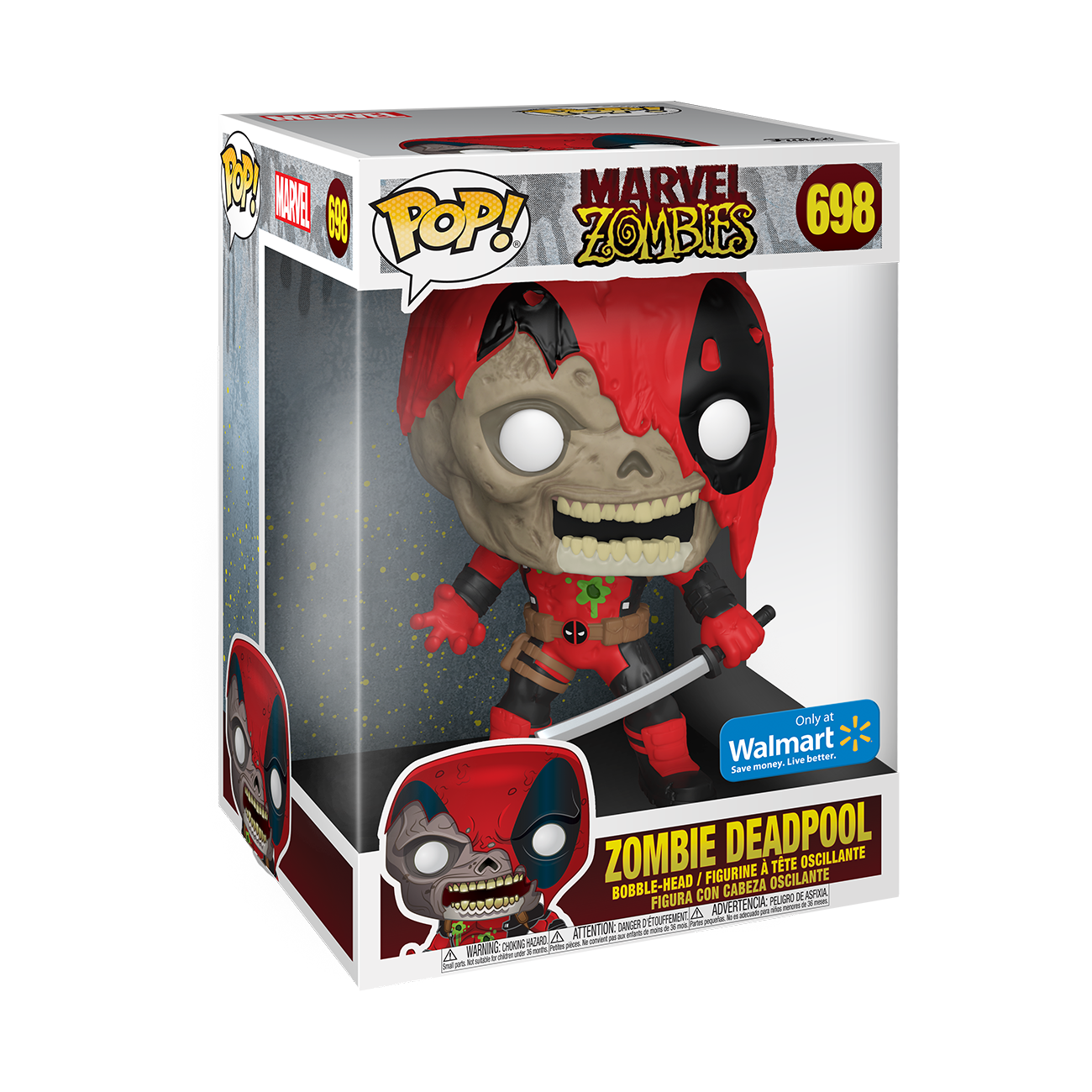 Funko Pop! Marvel: Zombies - Jumbo 10" Zombie Deadpool #698 [Walmart Exclusive]