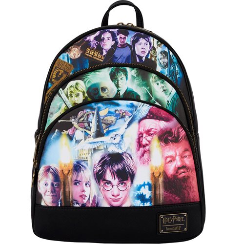 LOUNGEFLY HARRY POTTER TRILOGY TRIPLE POCKET MINI BACKPACK