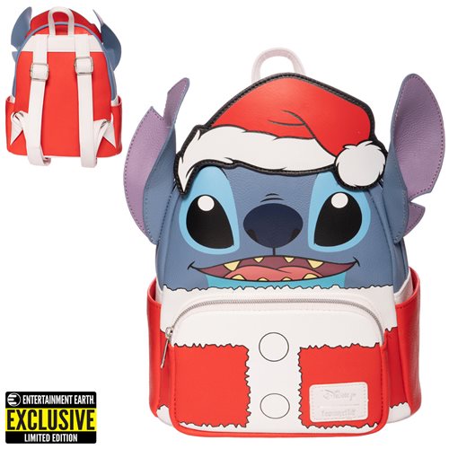 LOUNGEFLY DISNEY LILO & STITCH HOLIDAY SANTA STITCH MINI BACKPACK [EE EXCLUSIVE]