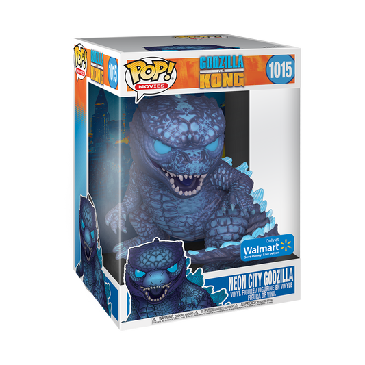 Funko Pop! GODZILLA vs KONG 10-inch JUMBO NEON CITY GODZILLA CITY LIGHT #1015 *WALMART EXCLUSIVE* *imperfect box*