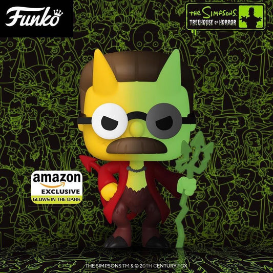 Funko Pop! Television: The Simpsons - Devil Flanders #1029 [Amazon Exclusive - GITD] *IMPERFECT BOX*