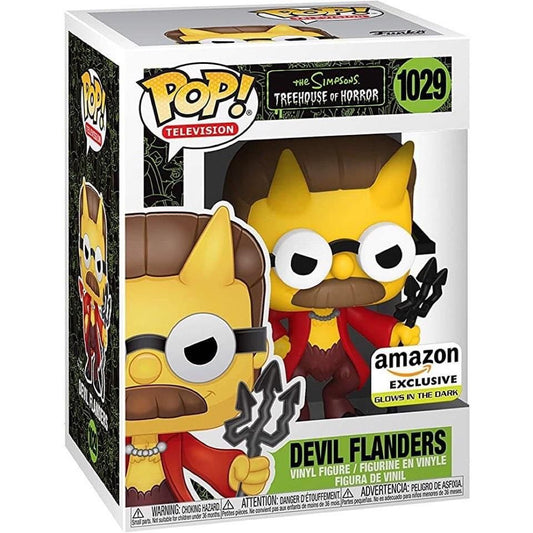 Funko Pop! Television: The Simpsons - Devil Flanders #1029 [Amazon Exclusive - GITD] *IMPERFECT BOX*