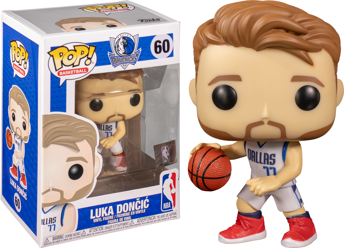 FUNKO POP! BASKETBALL [NBA]: DALLAS MAVERICKS - LUKA DONCIC [WHITE HOME JERSEY] #60