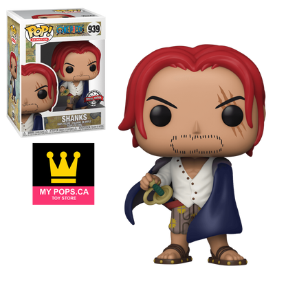 FUNKO POP! ANIMATION: ONE PIECE - SHANKS * EXCLUSIVE** #939 **CHASE BUNDLE W/ SPECIAL EDITION STICKERS**